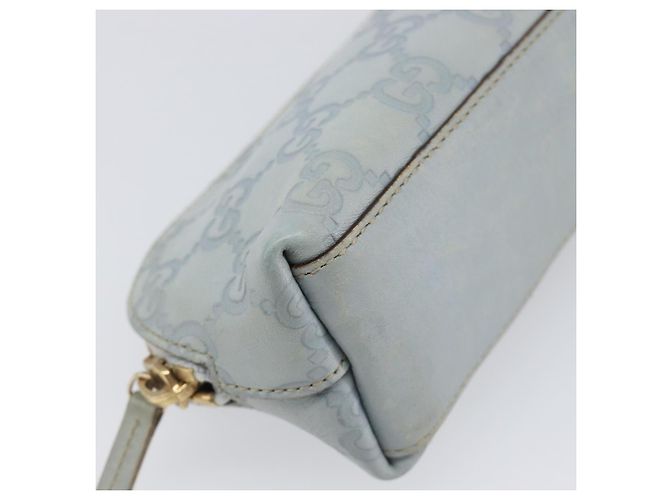 GUCCI GuccissimaGG Pouch Leather Light Blue Gold Tone 141811 Auth 199511 Blu chiaro - vista 14