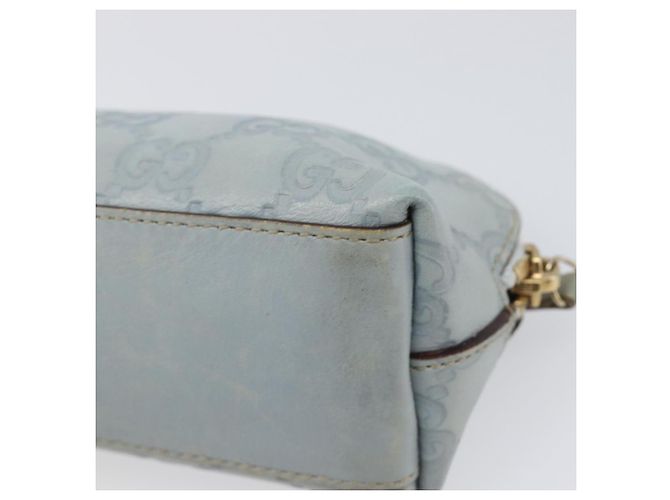 GUCCI GuccissimaGG Pouch Leather Light Blue Gold Tone 141811 Auth 199511 Blu chiaro - vista 15
