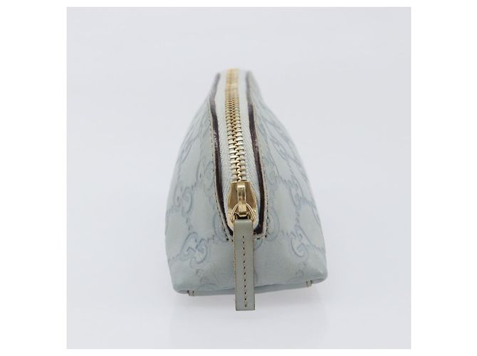GUCCI GuccissimaGG Pouch Leather Light Blue Gold Tone 141811 Auth 199511 Blu chiaro - vista 4