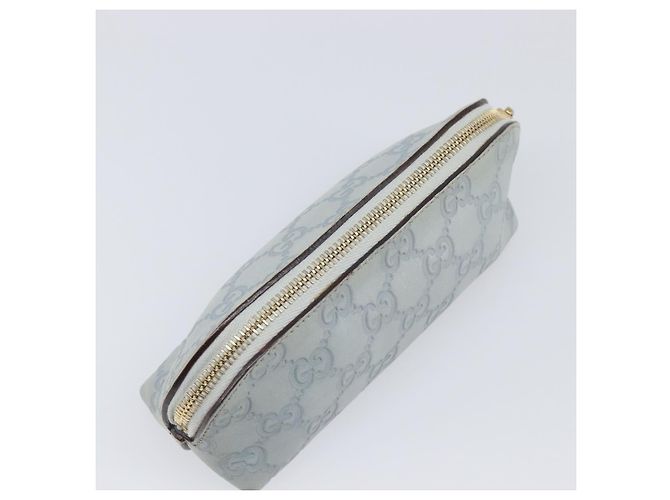 GUCCI GuccissimaGG Pouch Leather Light Blue Gold Tone 141811 Auth 199511 Blu chiaro - vista 5
