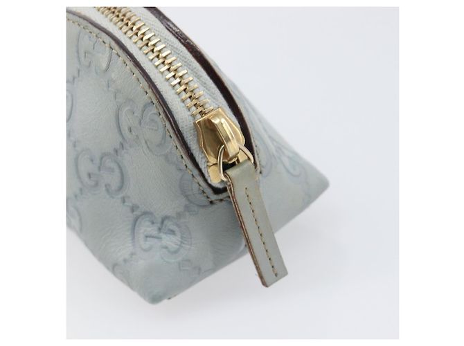 GUCCI GuccissimaGG Pouch Leather Light Blue Gold Tone 141811 Auth 199511 Blu chiaro - vista 8