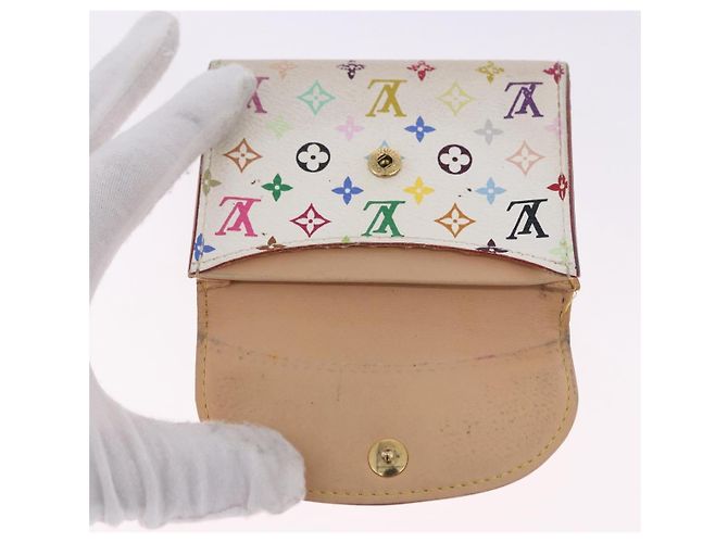 LOUIS VUITTON Multicolor Anvelop Cult De Vuitto Case White M66557 LV Auth 200098 Bianco - vista 7