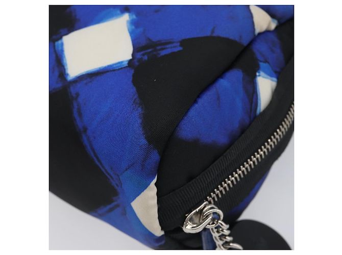 Borsa a Pochette CHANEL Nylon Blu Argento CC Auth bs36940V - vista 15