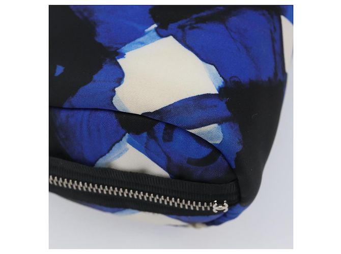 Borsa a Pochette CHANEL Nylon Blu Argento CC Auth bs36940V - vista 16