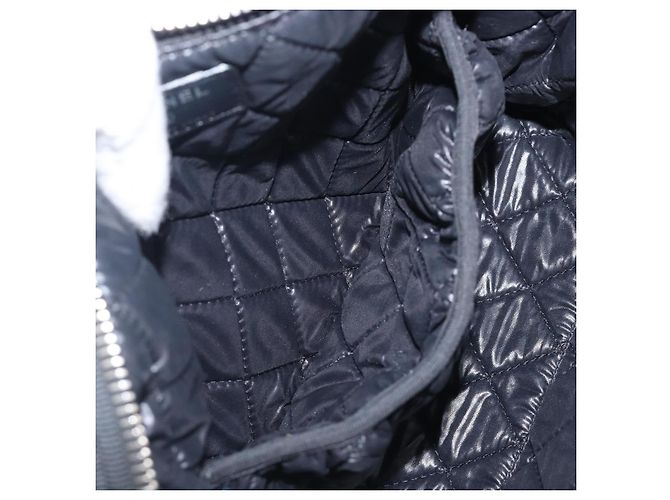 Borsa a Pochette CHANEL Nylon Blu Argento CC Auth bs36940V - vista 19