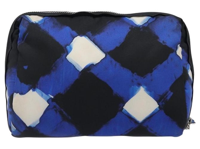 Borsa a Pochette CHANEL Nylon Blu Argento CC Auth bs36940V - vista 2