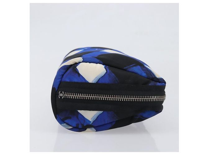 Borsa a Pochette CHANEL Nylon Blu Argento CC Auth bs36940V - vista 3