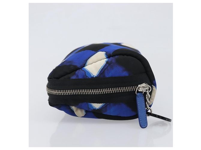 Borsa a Pochette CHANEL Nylon Blu Argento CC Auth bs36940V - vista 4
