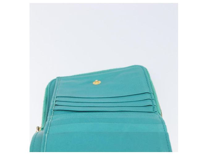 Portafoglio Miu Miu in pelle blu turchese oro Auth 200003 D'oro - vista 21