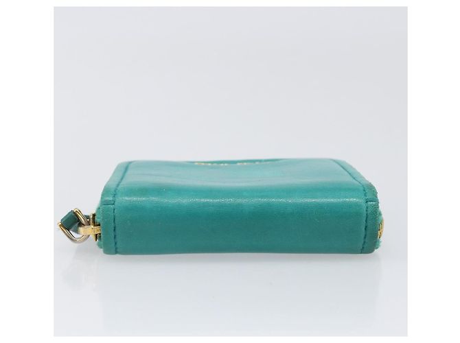 Portafoglio Miu Miu in pelle blu turchese oro Auth 200003 D'oro - vista 6