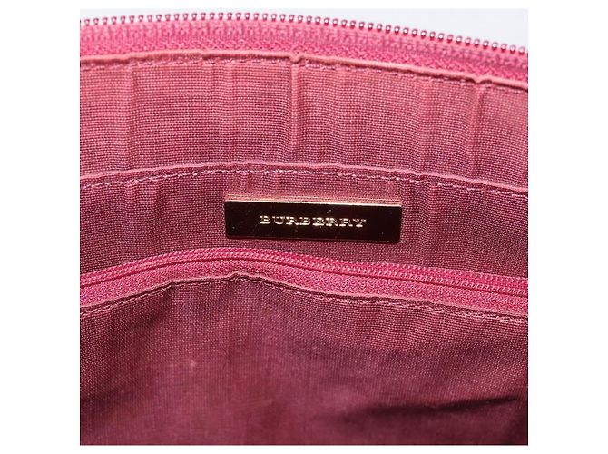 Borsa Tote BURBERRY Nova Check Canvas Beige Gold Auth 201953 D'oro - vista 11