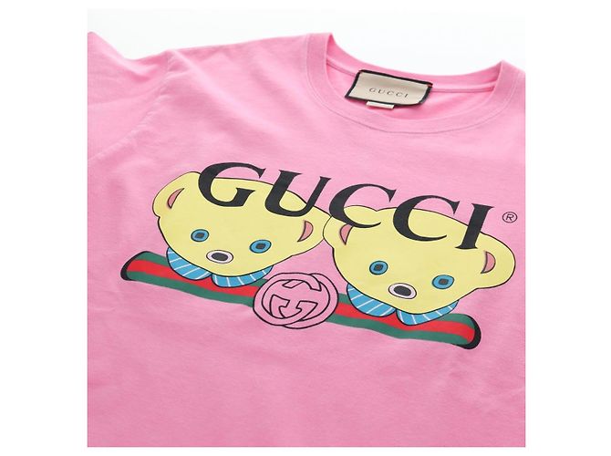 GUCCI TShirt Teddy Bear cotton XXS Pink Auth 193727M - view 6