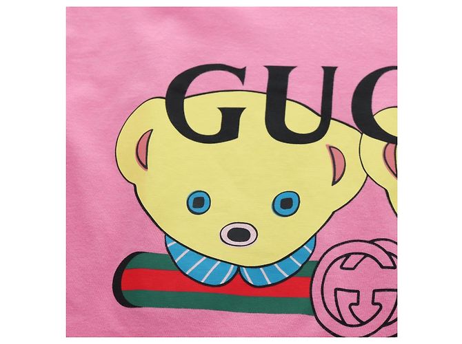 GUCCI TShirt Teddy Bear cotton XXS Pink Auth 193727M - view 7