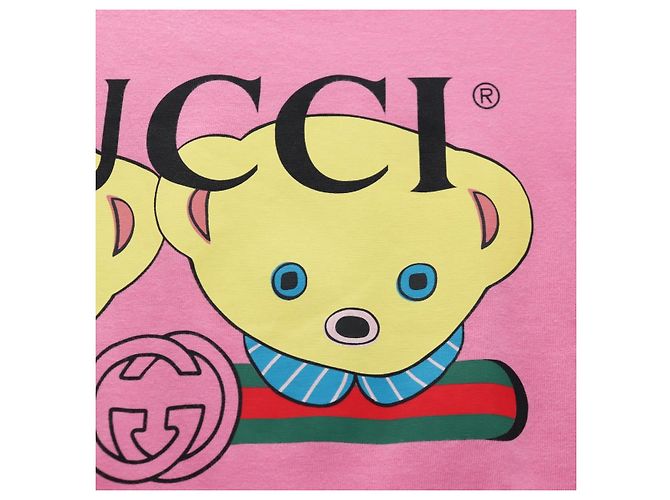 GUCCI TShirt Teddy Bear cotton XXS Pink Auth 193727M - view 8