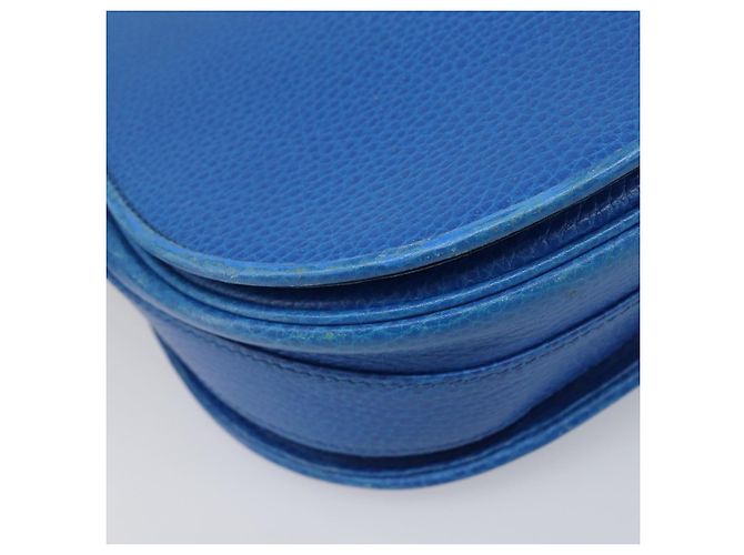 Borsa a tracolla CARTIER Must Line in pelle blu e tono oro Auth 199340 - vista 14