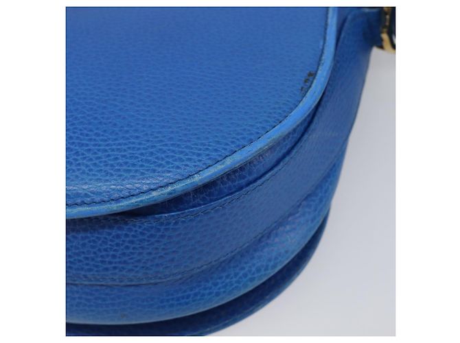 Borsa a tracolla CARTIER Must Line in pelle blu e tono oro Auth 199340 - vista 15