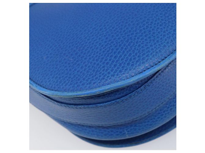 Borsa a tracolla CARTIER Must Line in pelle blu e tono oro Auth 199340 - vista 16