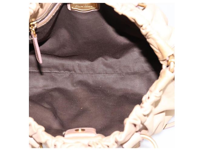 Borsa a mano Miu Miu in pelle 2way Beige tono oro Auth 199333A - vista 11