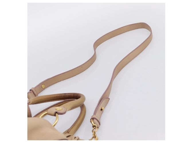 Borsa a mano Miu Miu in pelle 2way Beige tono oro Auth 199333A - vista 15