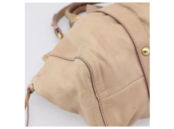 Borsa a mano Miu Miu in pelle 2way Beige tono oro Auth 199333A - vista 16