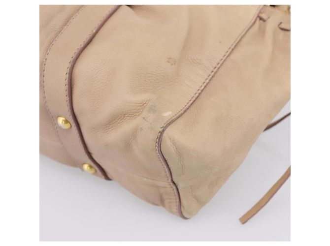 Borsa a mano Miu Miu in pelle 2way Beige tono oro Auth 199333A - vista 17