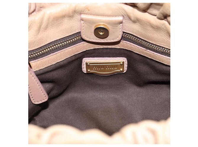 Borsa a mano Miu Miu in pelle 2way Beige tono oro Auth 199333A - vista 19