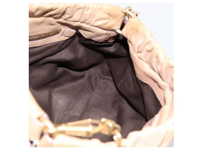 Borsa a mano Miu Miu in pelle 2way Beige tono oro Auth 199333A - vista 20