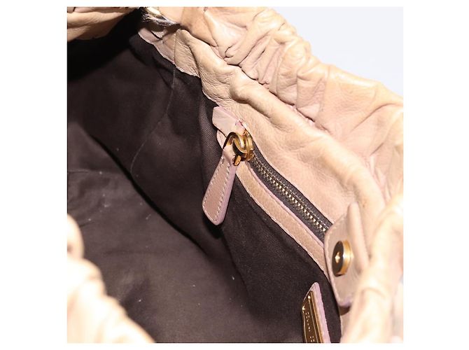 Borsa a mano Miu Miu in pelle 2way Beige tono oro Auth 199333A - vista 22