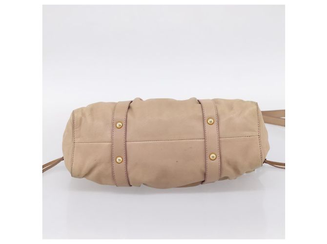 Borsa a mano Miu Miu in pelle 2way Beige tono oro Auth 199333A - vista 5