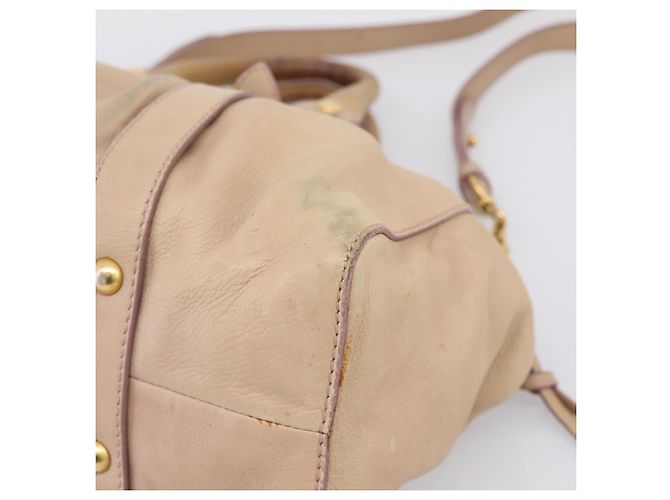 Borsa a mano Miu Miu in pelle 2way Beige tono oro Auth 199333A - vista 9