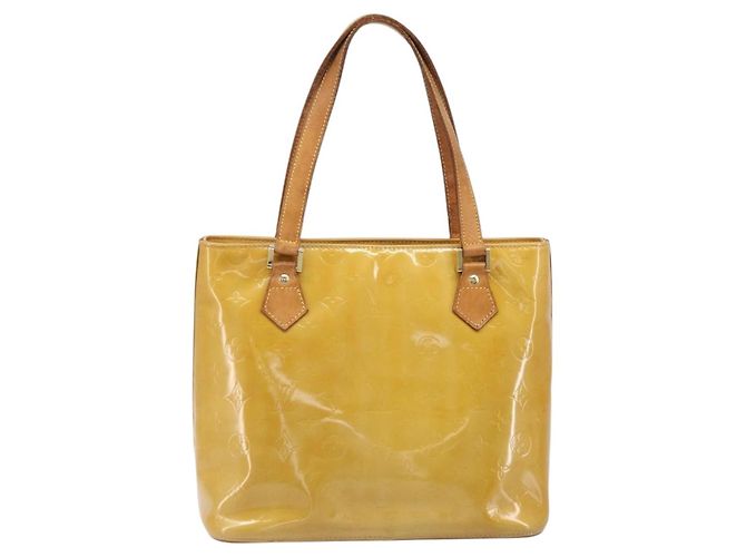 Bolso de mano LOUIS VUITTON Monogram Vernis Houston Beige M91004 LV Auth hk4033 - vista 2