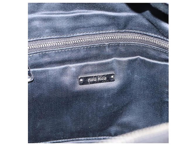 Miu Miu Rucksack Canvas Black Silver Auth ka6007 Schwarz Silber - Ansicht 21