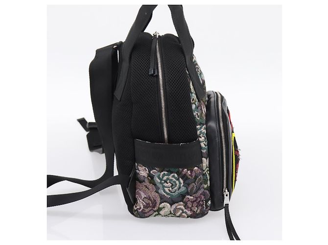 Miu Miu Rucksack Canvas Black Silver Auth ka6007 Schwarz Silber - Ansicht 3