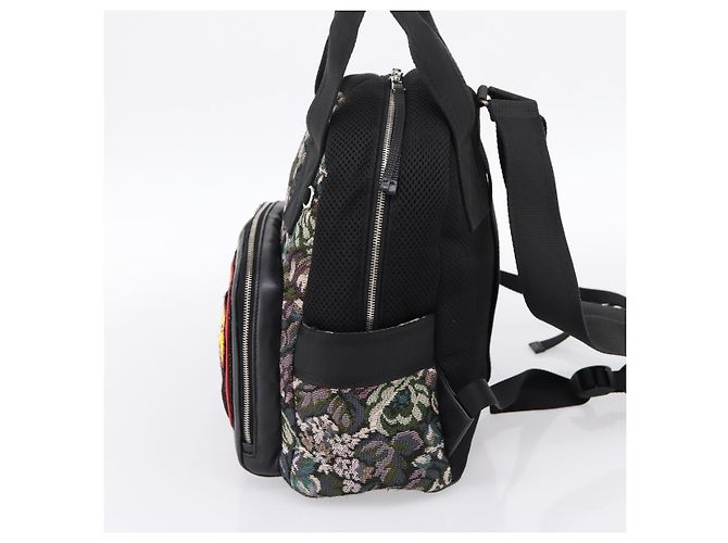 Miu Miu Rucksack Canvas Black Silver Auth ka6007 Schwarz Silber - Ansicht 4