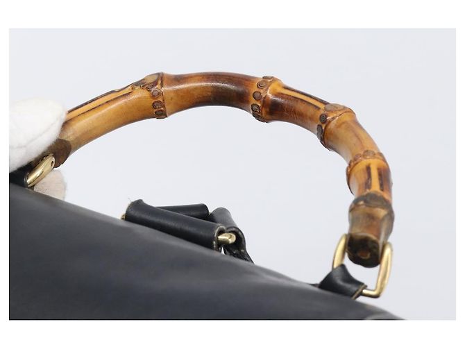 Zaino GUCCI Bamboo in pelle nera e oro 003 2058 0016 Auth fm5437 Nero D'oro - vista 14