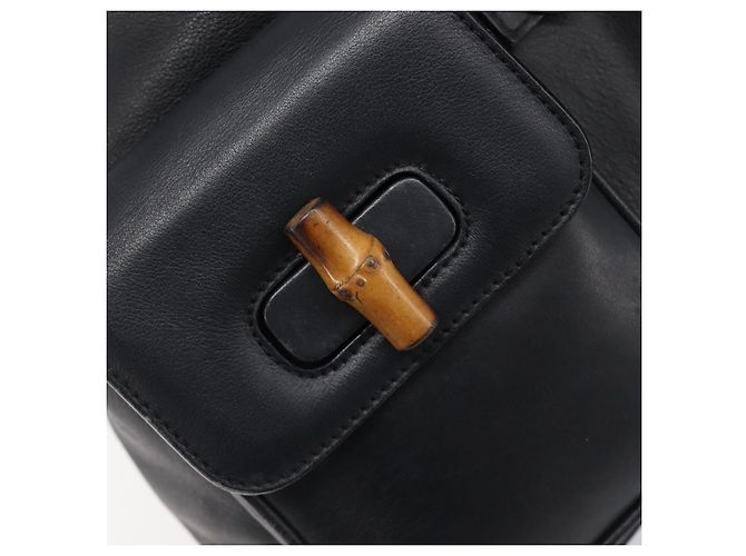 Zaino GUCCI Bamboo in pelle nera e oro 003 2058 0016 Auth fm5437 Nero D'oro - vista 20