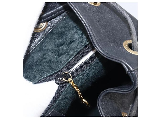 Zaino GUCCI Bamboo in pelle nera e oro 003 2058 0016 Auth fm5437 Nero D'oro - vista 25