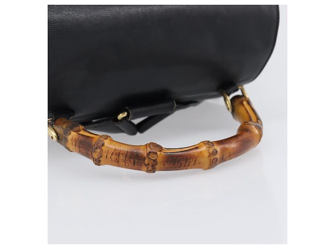 Zaino GUCCI Bamboo in pelle nera e oro 003 2058 0016 Auth fm5437 Nero D'oro - vista 7