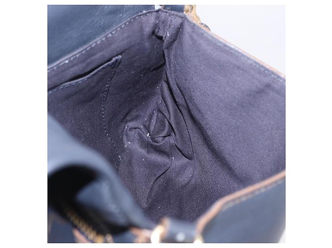 Borsa a tracolla BURBERRY in pelle blu navy e oro Auth 202255 - vista 19
