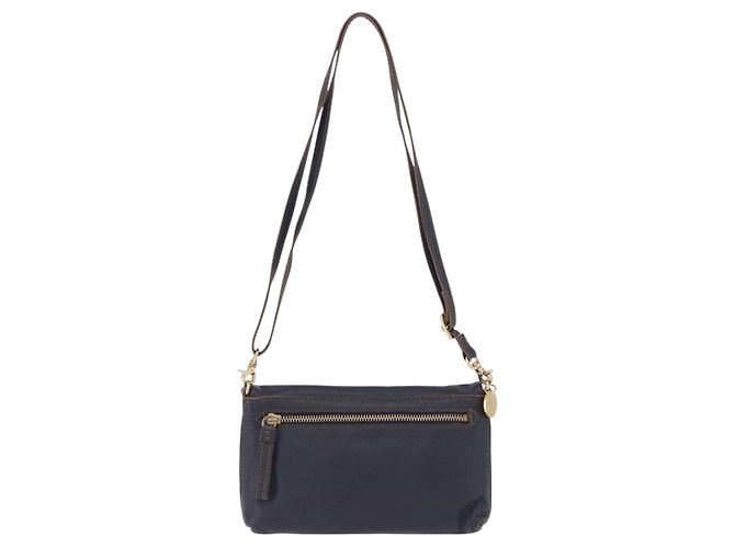 Borsa a tracolla BURBERRY in pelle blu navy e oro Auth 202255 - vista 2