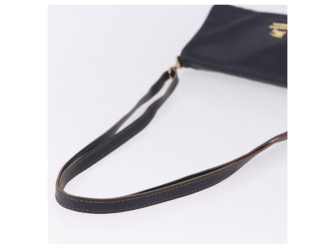 Borsa a tracolla BURBERRY in pelle blu navy e oro Auth 202255 - vista 7