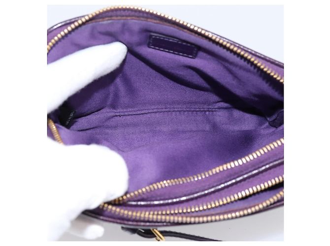 Bolsa de mão Miu Miu em couro roxo dourado Auth 202035V - vista 10
