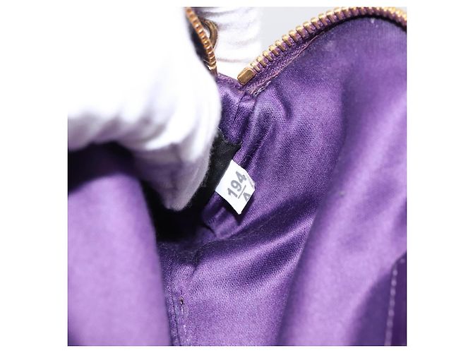 Bolsa de mão Miu Miu em couro roxo dourado Auth 202035V - vista 11