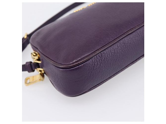 Bolsa de mão Miu Miu em couro roxo dourado Auth 202035V - vista 15
