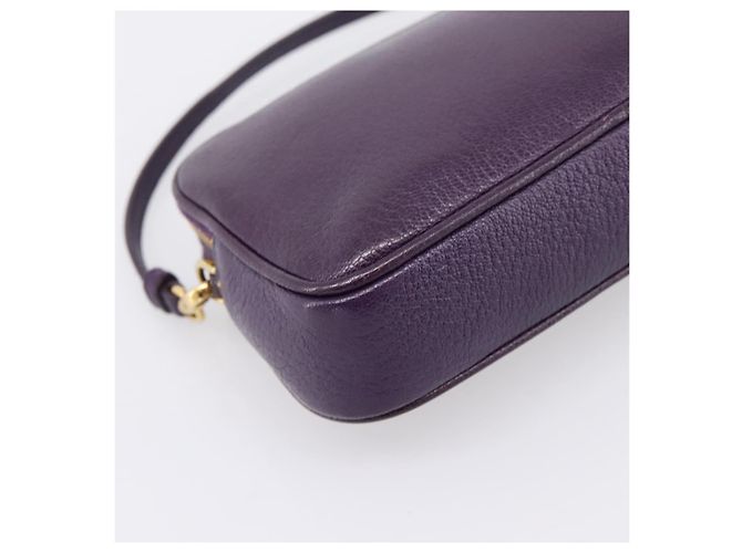 Bolsa de mão Miu Miu em couro roxo dourado Auth 202035V - vista 17