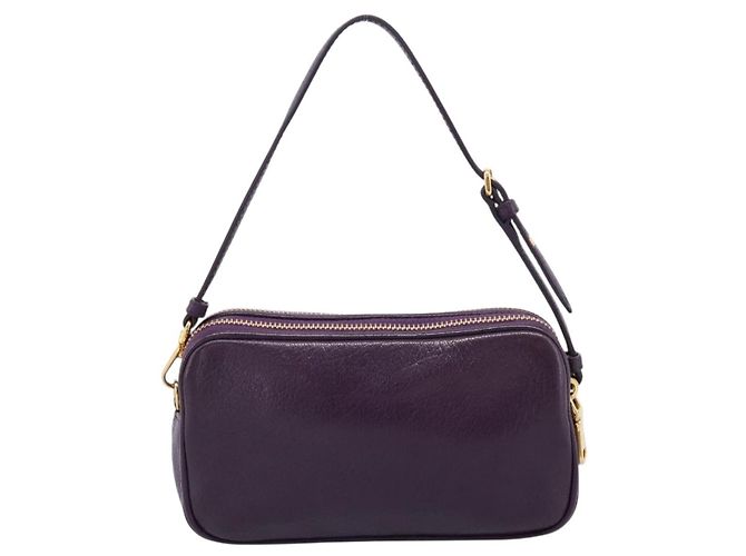 Bolsa de mão Miu Miu em couro roxo dourado Auth 202035V - vista 2