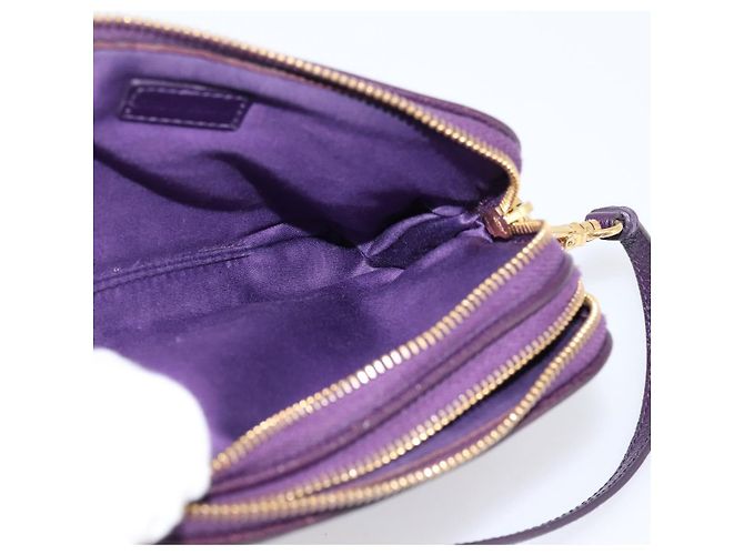 Bolsa de mão Miu Miu em couro roxo dourado Auth 202035V - vista 20