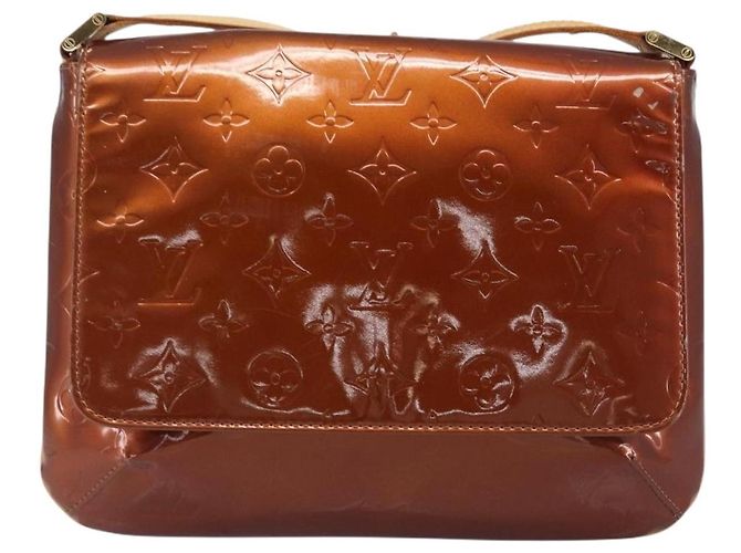 LOUIS VUITTON Monogram Vernis Thompson Street Bag Bronze M91124 LV Auth ka6016 Bronzo - vista 13
