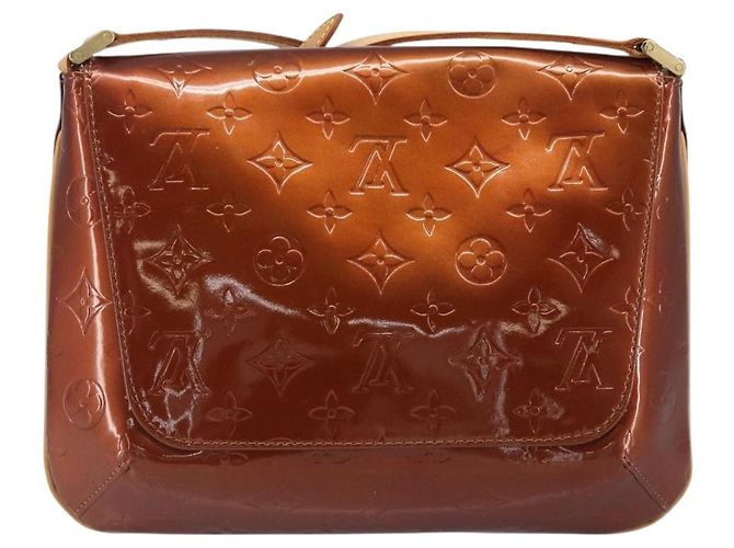 LOUIS VUITTON Monogram Vernis Thompson Street Bag Bronze M91124 LV Auth ka6016 Bronzo - vista 2