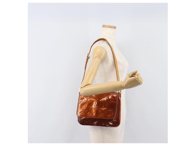 LOUIS VUITTON Monogram Vernis Thompson Street Bag Bronze M91124 LV Auth ka6016 Bronzo - vista 25